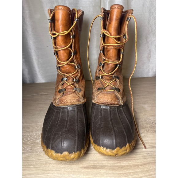 VTG LLBean Maine Hunting SZ10 Duck Boots Gore-Tex Thinsulate Brown Leather USA main image 5
